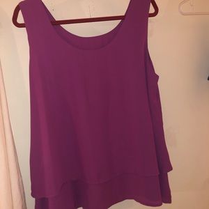Magenta flowy tank top